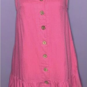 Entro Pink Sleeveless Button-Down Dress